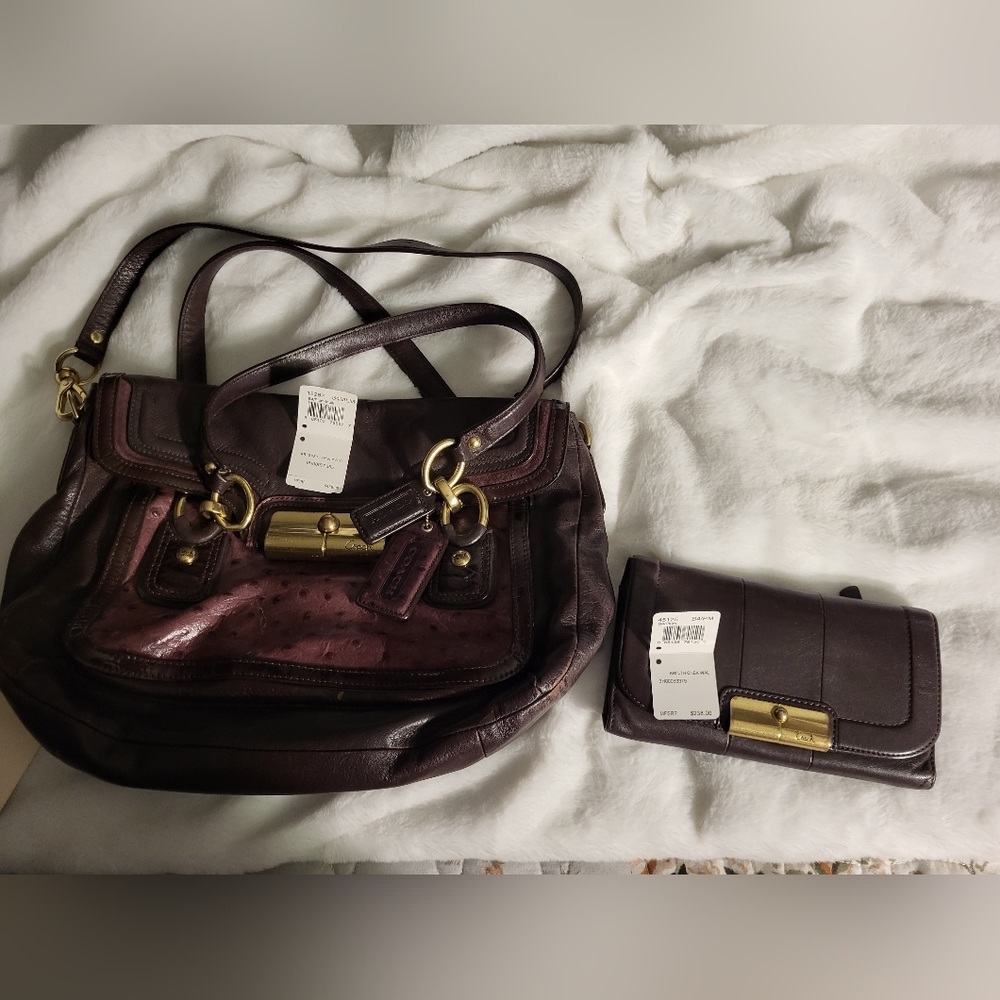 Vintage COACH Kristin Genuine Leather Checkbook/Wallet, Plum
